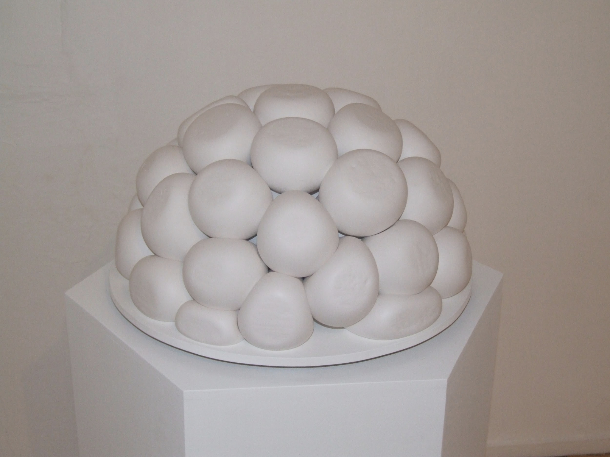 Dominic Hopkinson: As Buckminster Said Too (2010). Plaster and MDF, 70cm diameter. Exhibited at “Plato, Meet Buckminster” exhibition at South Square Gallery, Bradford. Photo: artist's own.